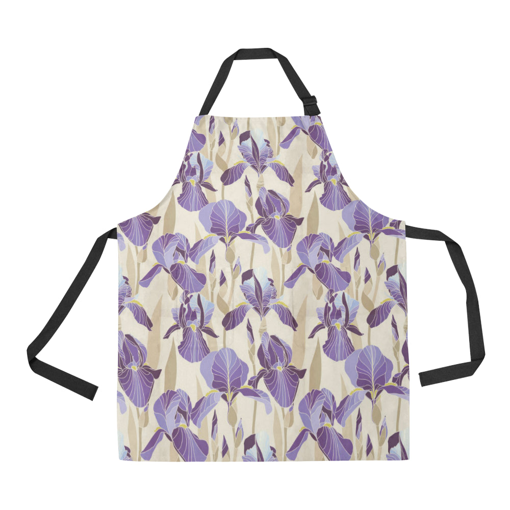 Iris Pattern Print Design IR02 Apron with Pocket