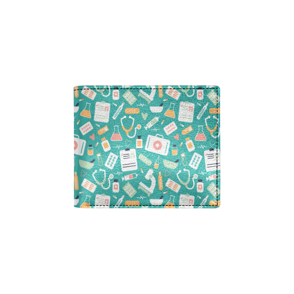Medical Pattern Print Design 03 Men's ID Card Wallet