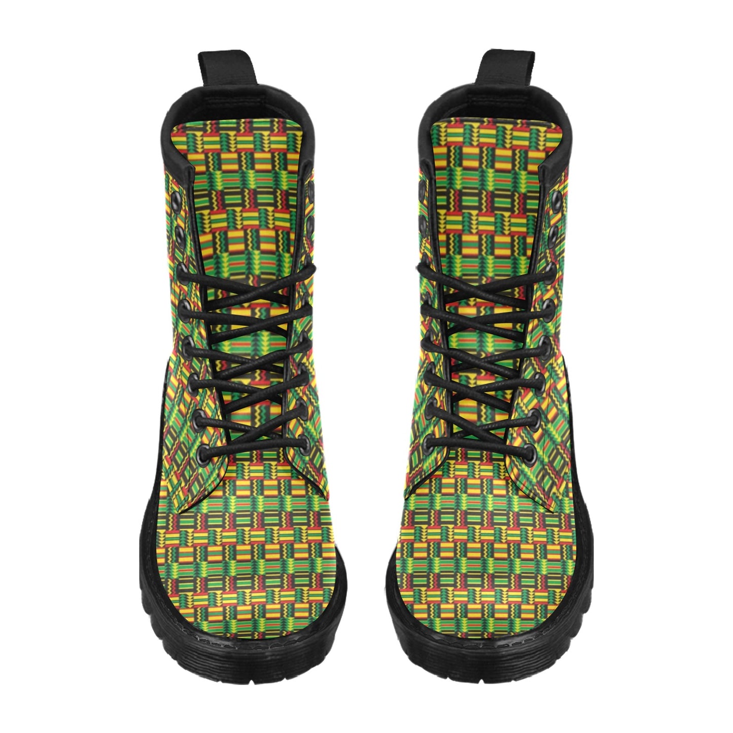 African Zip Zag Print Pattern Women's Boots