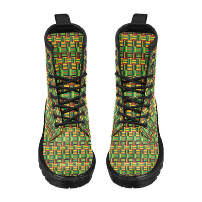 African Zip Zag Print Pattern Women's Boots