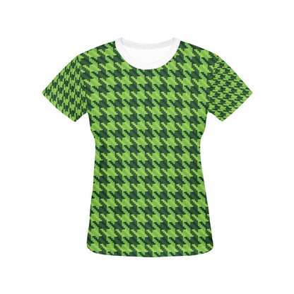 St Patricks Day Houndstooth Pattern Print LKS301 Women's  T-shirt