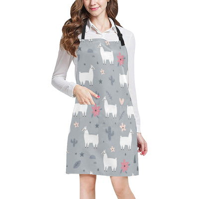 Llama Pattern Print Design 010 Apron with Pocket