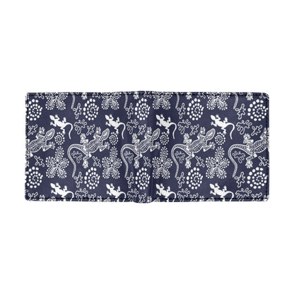 lizard Pattern Print Design 03 Men's ID Card Wallet
