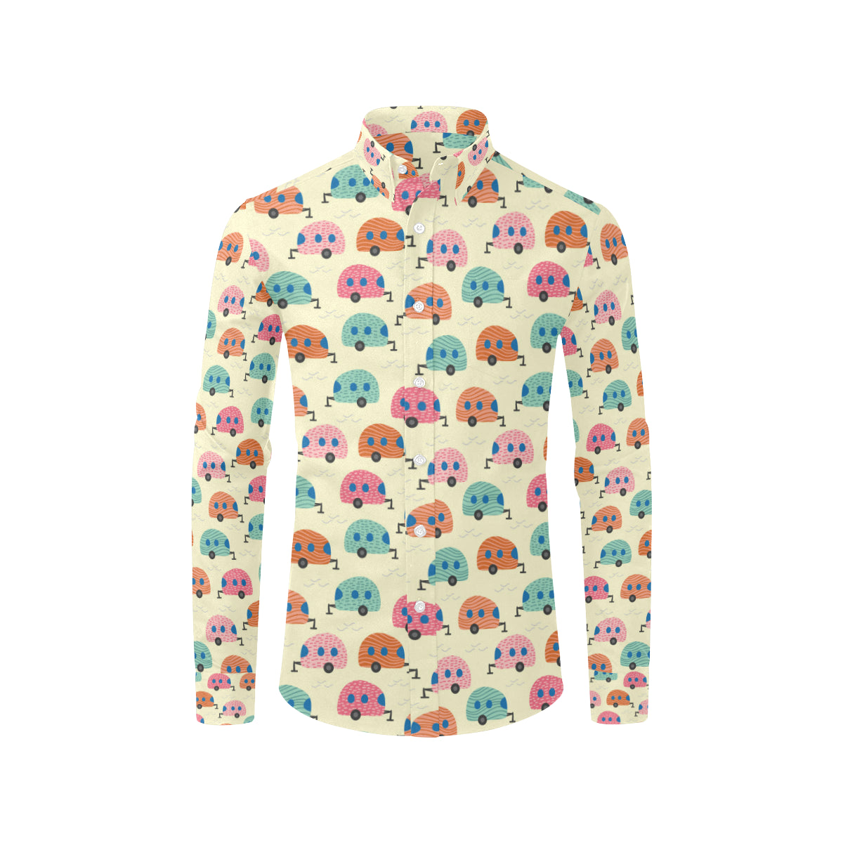 Camper Pattern Print Design 06 Men's Long Sleeve Shirt