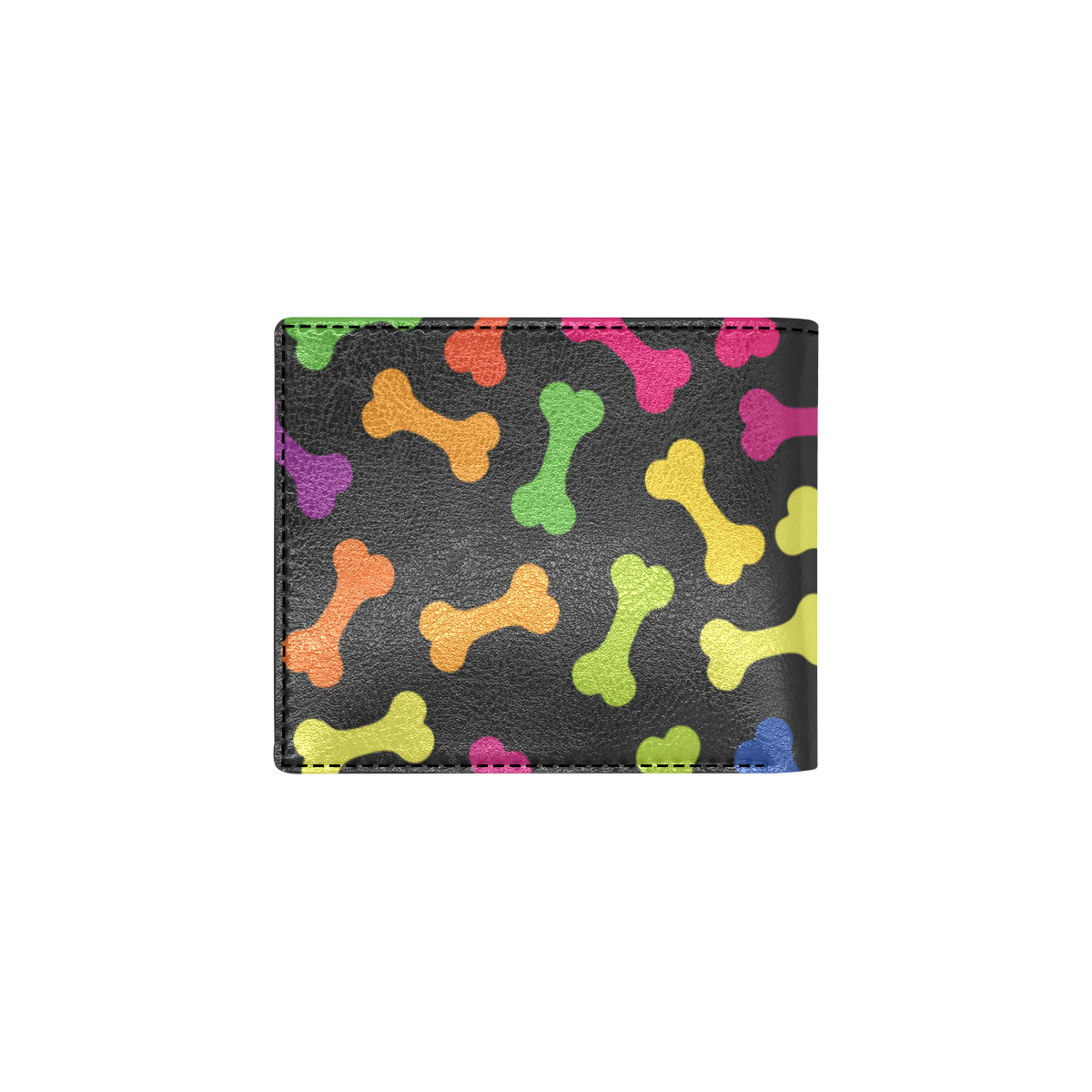 Dog Bone Neon Color Pattern Print Design 02 Men's ID Card Wallet