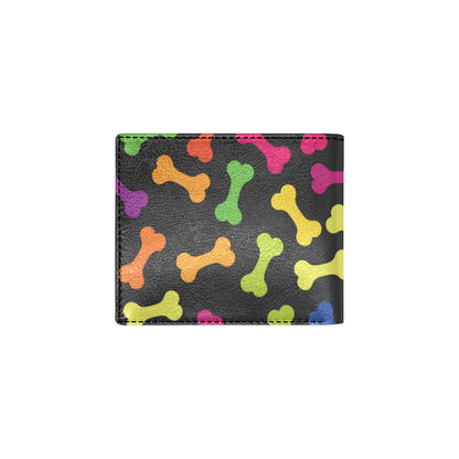 Dog Bone Neon Color Pattern Print Design 02 Men's ID Card Wallet