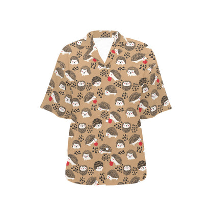 Hedgehog Print Design LKS403 Women's Hawaiian Shirt