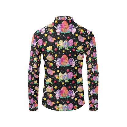 Easter Eggs Pattern Print Design RB06 Men's Long Sleeve Shirt