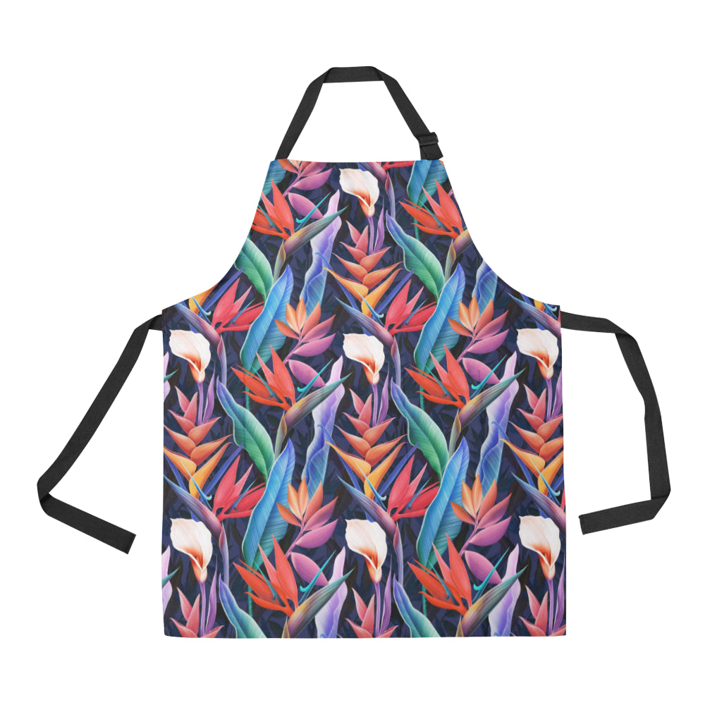 Tropical Flower Pattern Print Design TF023 Apron with Pocket
