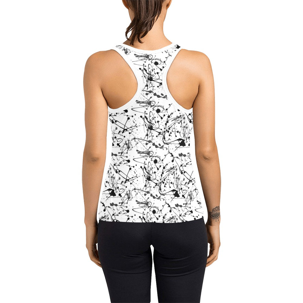 Splatter Print Design LKS305 Women's Racerback Tank Top