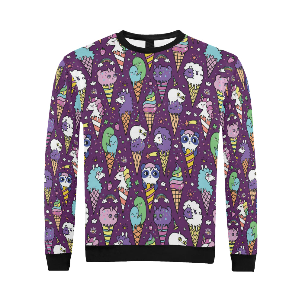 Ice Cream Pattern Print Design IC07 Men Long Sleeve Sweatshirt