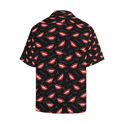 Vampire Lips Print Design LKS301 Men's Hawaiian Shirt