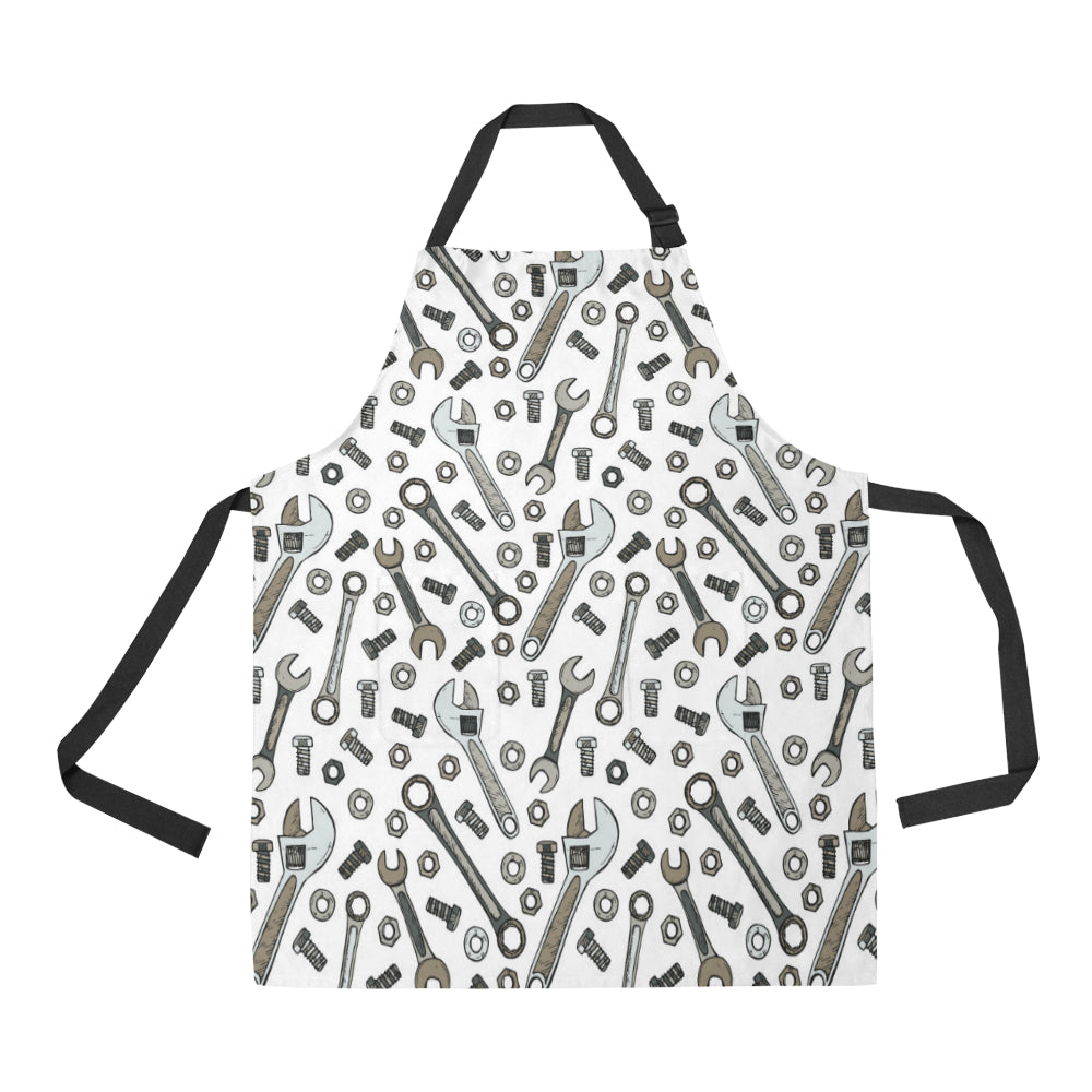 Mechanic Pattern Print Design 03 Apron with Pocket