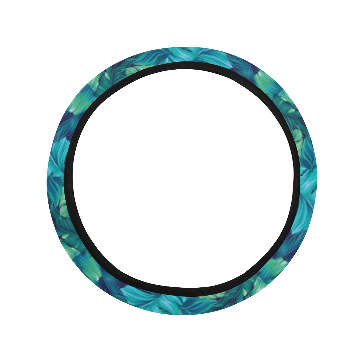 Banana Leaf Pattern Print Design 06 Steering Wheel Cover with Elastic Edge
