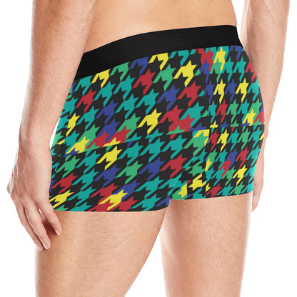 Houndstooth Colorful Pattern Print Design 02 Men's Boxer Briefs
