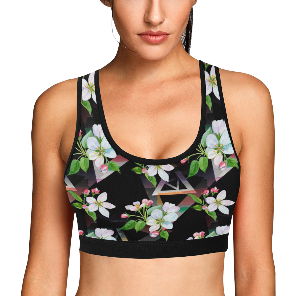 Apple blossom Pattern Print Design AB07 Sports Bra