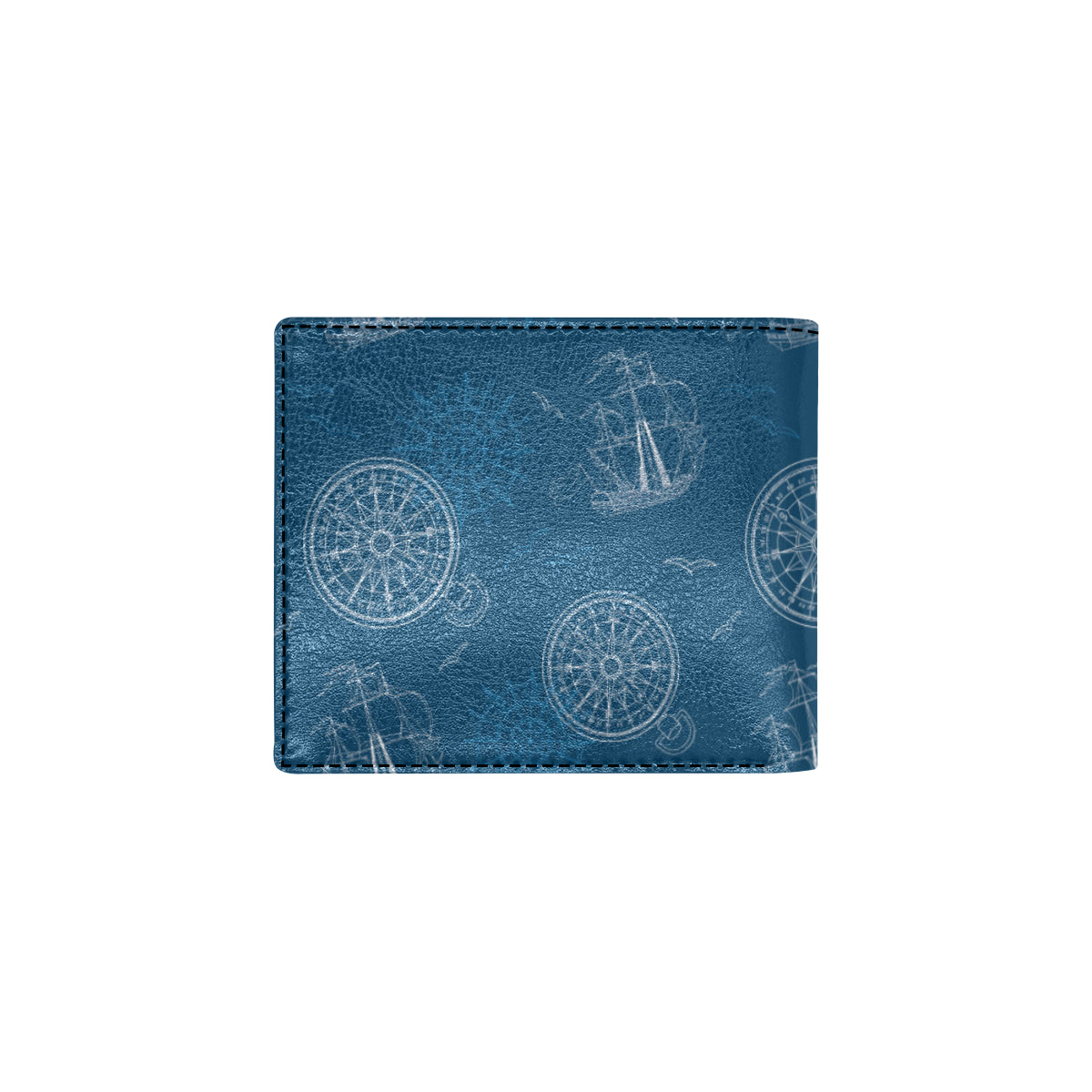 Nautical Pattern Print Design A04 Men's ID Card Wallet