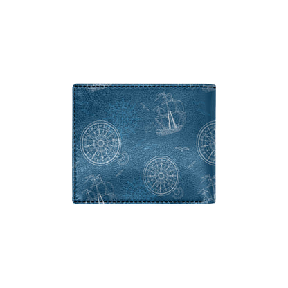 Nautical Pattern Print Design A04 Men's ID Card Wallet