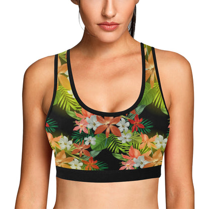 Amaryllis Pattern Print Design AL07 Sports Bra