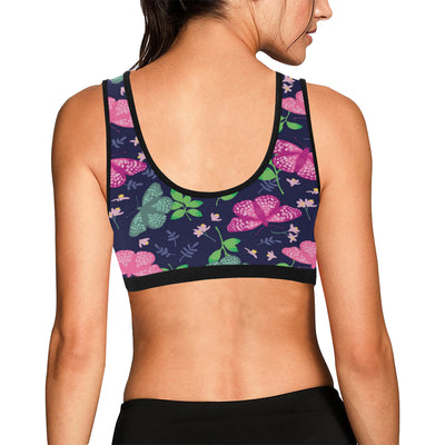 Monarch Butterfly Pattern Print Design 03 Sports Bra