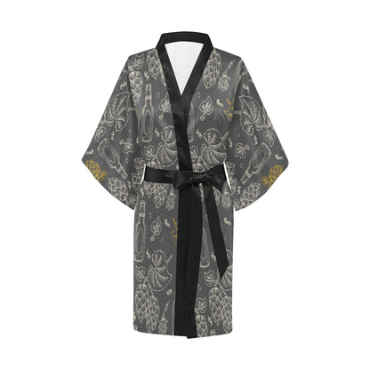 Hope Pattern Print Design 01 Women's Short Kimono