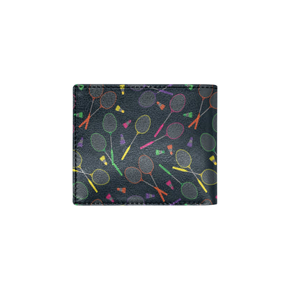 Badminton Pattern Print Design 04 Men's ID Card Wallet