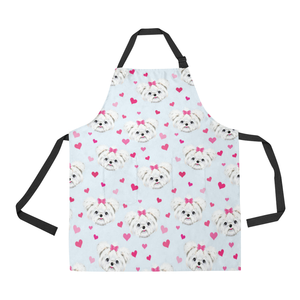 Maltese Pattern Print Design 03 Apron with Pocket