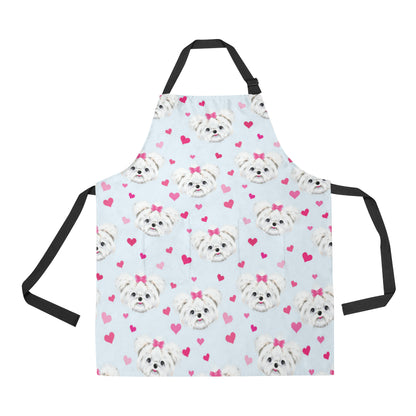 Maltese Pattern Print Design 03 Apron with Pocket