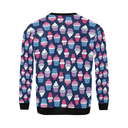 Cupcake Pattern Print Design CP04 Men Long Sleeve Sweatshirt