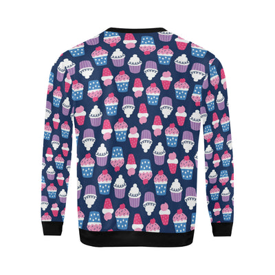 Cupcake Pattern Print Design CP04 Men Long Sleeve Sweatshirt