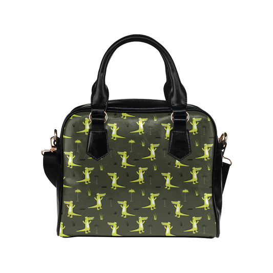 Alligator Pattern Print Design 05 Shoulder Handbag