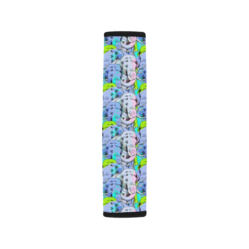 Elephant Art color Print Pattern Car Seat Belt Cover