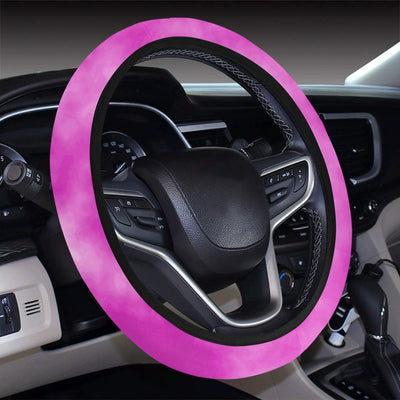 Tie Dye Pink Design Print Steering Wheel Cover with Elastic Edge