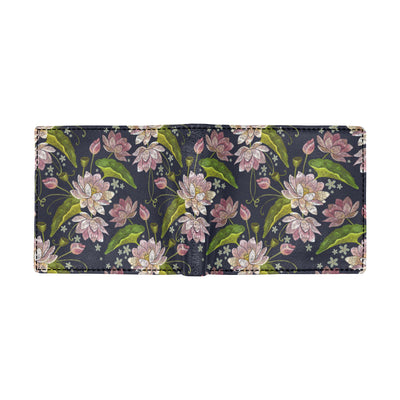 lotus Embroidered Pattern Print Design LO06 Men's ID Card Wallet