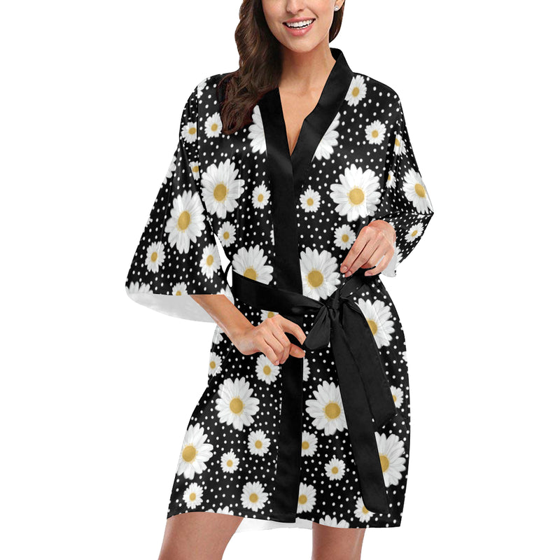 Daisy Pattern Print Design DS02 Women Kimono Robe