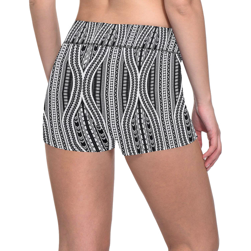 Polynesian Tribal Style Yoga Shorts