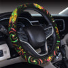 lotus Boho Pattern Print Design LO09 Steering Wheel Cover with Elastic Edge