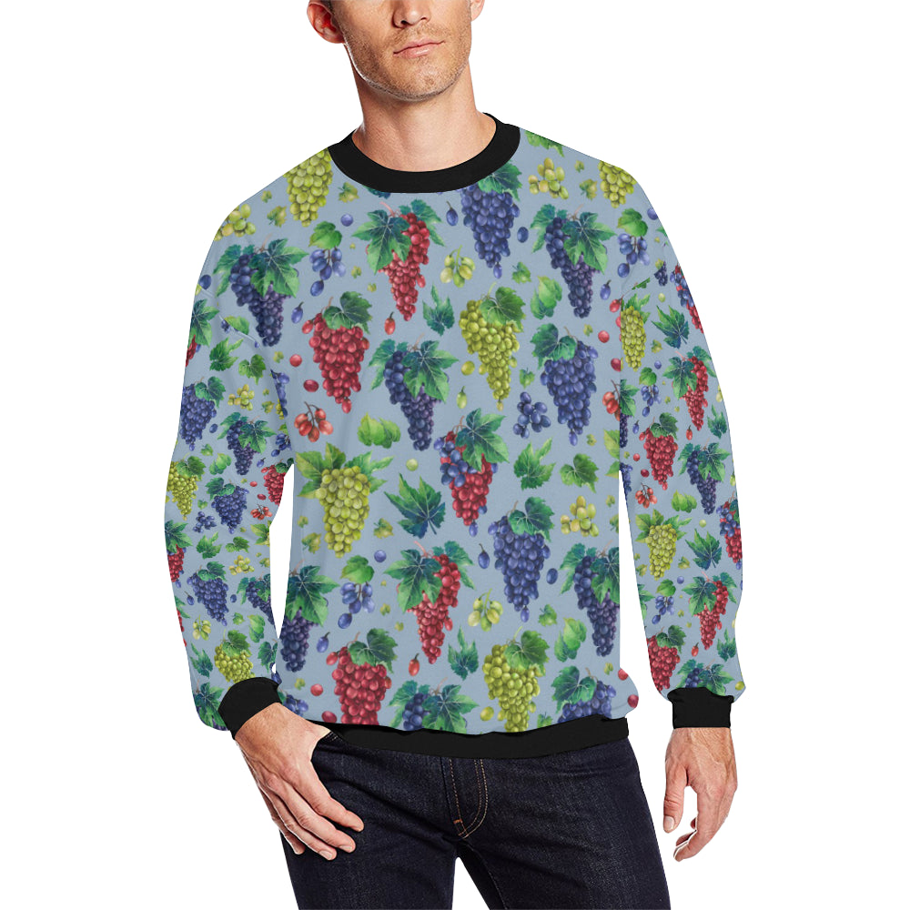 Grape Pattern Print Design GP06 Men Long Sleeve Sweatshirt