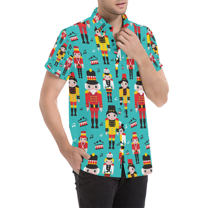 Nutcracker Pattern Print Design A03 Men's Short Sleeve Button Up Shirt