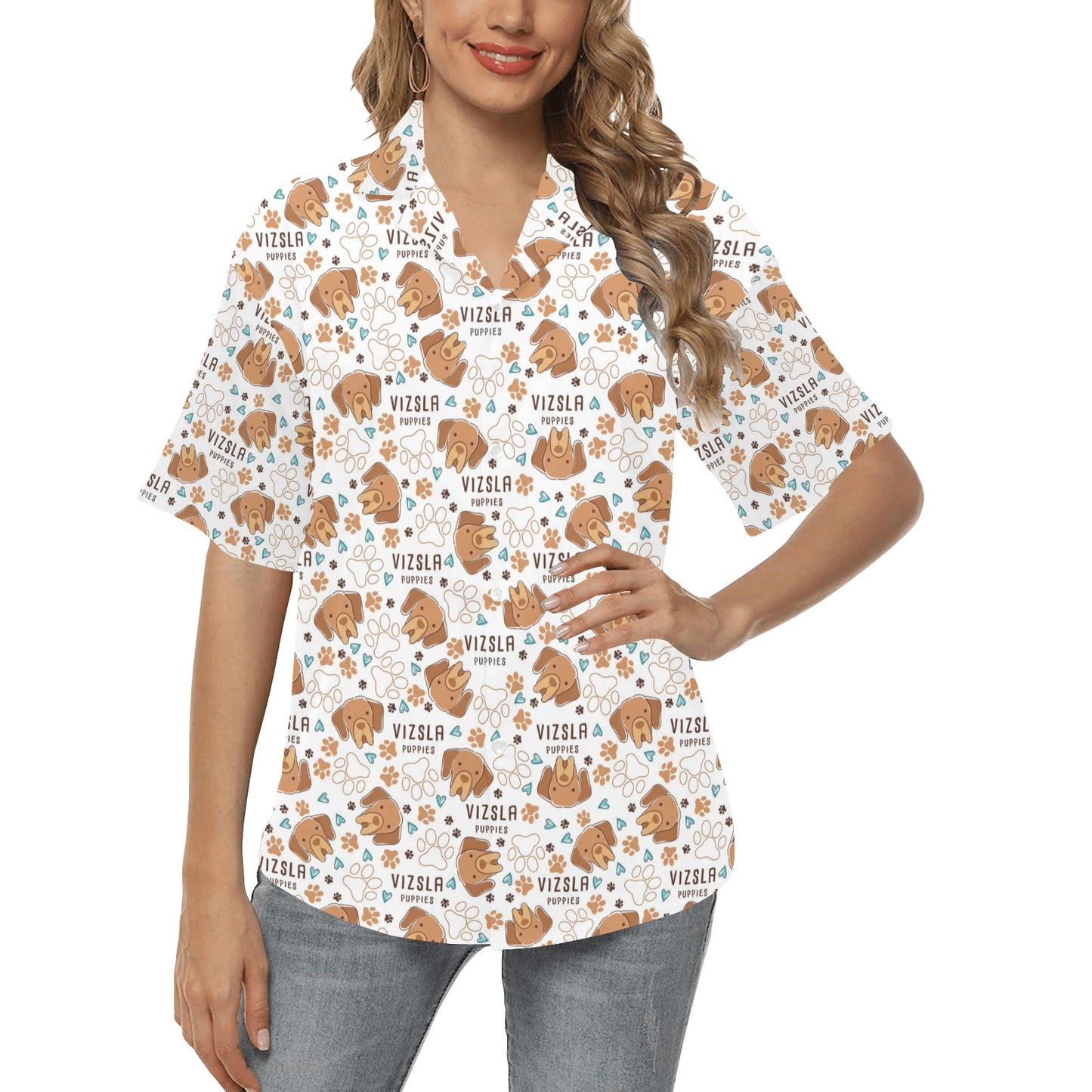 Vizslas Print Design LKS301 Women's Hawaiian Shirt