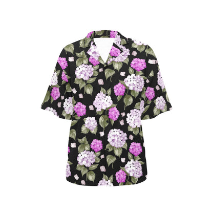 Hydrangea Pattern Print Design HD011 Women's Hawaiian Shirt