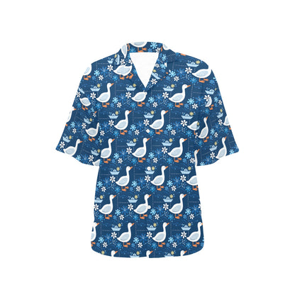 Goose Print Design LKS405 Women's Hawaiian Shirt
