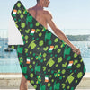 Shamrock Saint Patrick's Day Print Design LKS304 Beach Towel 32" x 71"