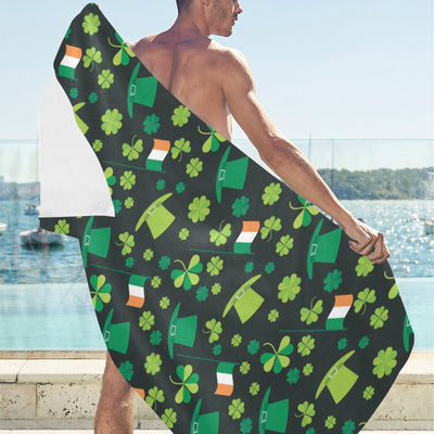 Shamrock Saint Patrick's Day Print Design LKS304 Beach Towel 32" x 71"