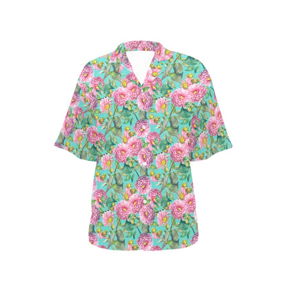 Dahlia Pattern Print Design DH07 Women's Hawaiian Shirt