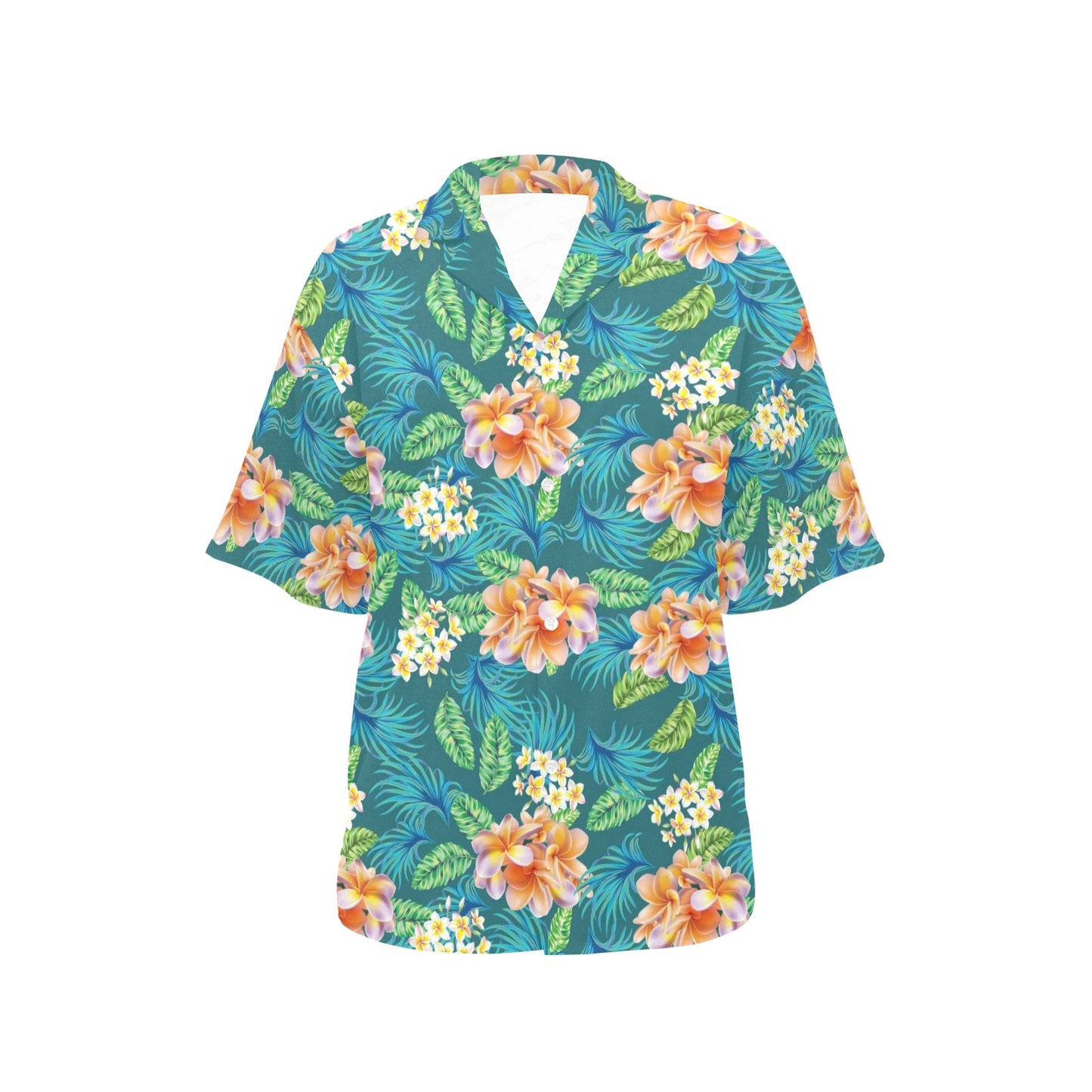 Plumeria Tropical Flower Design Print Women's Hawaiian Shirt