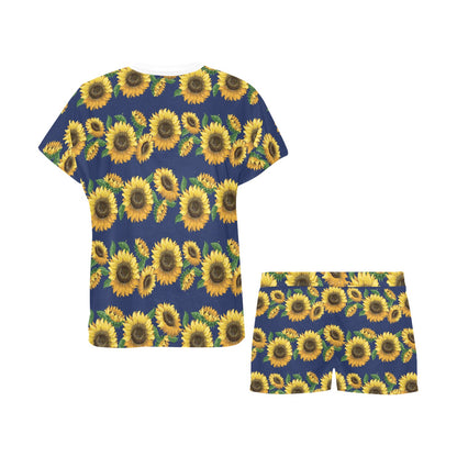 Sunflower Print Design LKS307 Women's Short Pajama Set