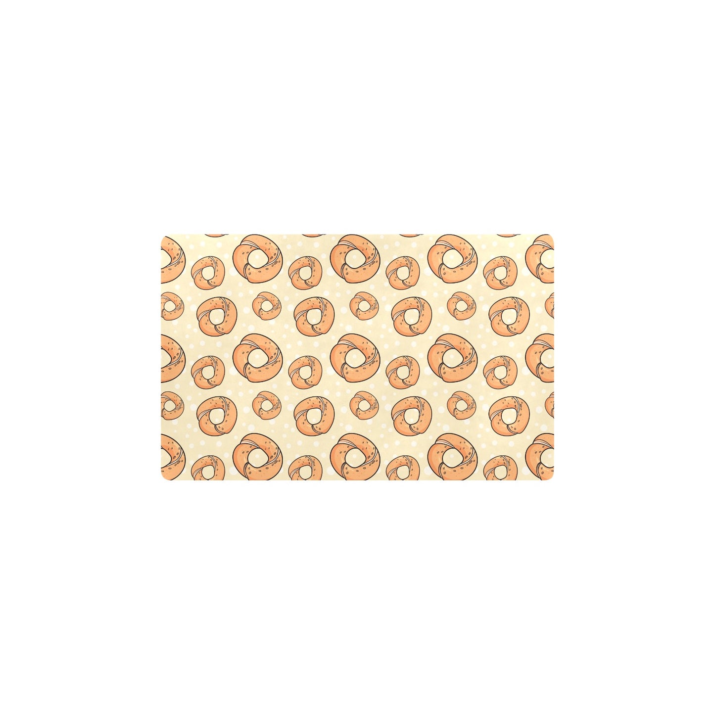 Bagel Pattern Print Design 03 Kitchen Mat