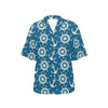 Anchor Pattern Print Design 01 Women's Hawaiian Shirt