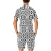 Tie Dye Black White Design Print Men's Romper